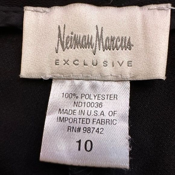 Neiman Marcus Black Career Business Workwear Dress Pants Trousers Side Zipper 10 - Picture 4 of 8